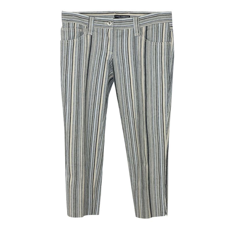 Dolce & Gabbana Striped Pants In Multicolored Cotton